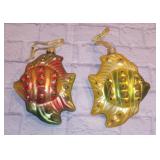 Set of 2 Vintage Sunfish Holiday Ornaments