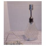 Vintage 11" Cut Clear Glass Lamp