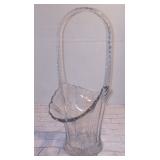 EAPG Westmoreland Scalloped Paneled Clear Crystal Glass 11" Brides Basket Vase