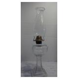 Antique Clear Glass Hurricane Oil Lamp