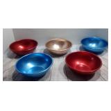 Lot of 5 Color Craft Aluminum Bowls