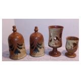 Vintage Lot of 4 (FOUR) Pottery Lanterns/Candle Holders