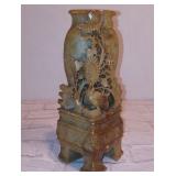 Vintage Carved Soapstone Floral Bud Vase