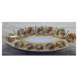 Vintage ROYAL VIENNA Oblong Serving Dish Victorian with Gold Trim 1102
