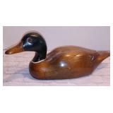 Vintage 1986 Gene Malin Signed Handmade And Painted Wooden Mallard Drake Duck