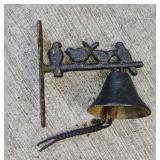 Vintage Antique Cast Iron Decorative Doorbell-Indoor Outdoor Manually Shaking Wall Mounted Medieval 