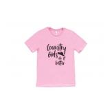 NEW Country Girls Do It Better T-Shirt, Heather Bubble Gum, SIZE MEDIUM