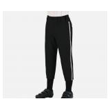 Turnhier Baseball Pants Youth Baseball Practice Pants Black With White Stripe, SIZE 2XL