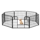 Dog Playpen Indoor - Pet Fence Puppy Exercise Pen for Yard Gate 8 Panel 24” Height Heavy Duty Crates