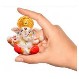 TIED RIBBONS Ganesh Idol | Ganesh Statue Sculpture for Car Dashboard, Office, Desk