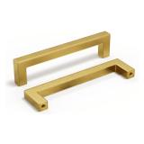 homdiy 5 Inch Gold Cabinet Pulls 6 Pack Brushed Brass Cabinet Pulls Gold Kitchen Handles Square Cabi