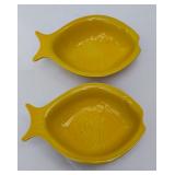 Set of 2(TWO) Vintage MCM Appolia French Stoneware 9" Fish Bowls