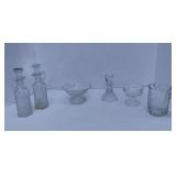 Vintage 6 (SIX) Pc Lot of Clear Glass Items