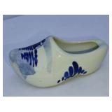 Vintage Delft Blue Ceramic Clog Shoe Made in Holland Hand Painted Ashtray 3.5"