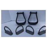Lot of 6 Vintage/Antique Stirrups (Cast Iron & Leather*