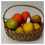 Beautiful Basket of Faux Fruit-13 pc Set