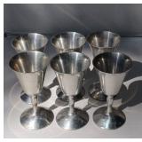 Set / 6 Raimond Italy Silver Goblets Wine Stemware Elegant Holiday Cups Display