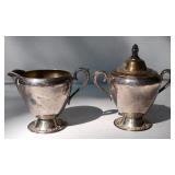 Vintage ROGERS & BRO 2303 2304 SILVERPLATE TEA CREAM, SUGAR SERVICE SET