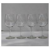 Set of 4(FOUR) Classic Clear Glass Stemmed Wine Glasses