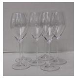 Set of 6 (SIX) Clear Glass Champagne Wine Glasses-Long Stem