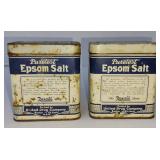 Lot of 2(TWO) PURETEST EPSOM SALT THE REXALL STORE 16 oz. TINS Empty