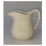 Vintage Beige Crackled Pottery Pitcher Vase