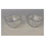 Set of 2 Waterford Style Crystal Candy Nut Dish Bowls