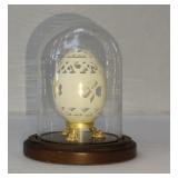 Carved Egg Under Glass Vintage 1991, Diane Heaton