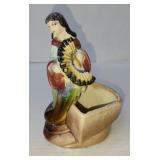 Ceramic Woman with colorful hat -vintage