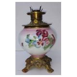 Vintage Glass Blown Oil Lamp Fostoria Style