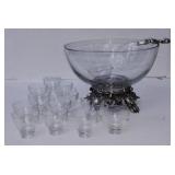 14 Piece Clear Punch Bowl Set-12 Cups