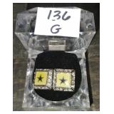 New/Old Stock Embellished Post Earrings-enamel star w/Rhinestones