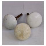 Lot of 3 (THREE) Antique Porcelain Door Knobs