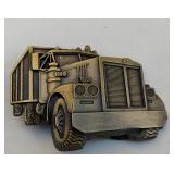 Brass Belt Buckle Semi Truck 18 Wheeler NOS Big Rig Gift Idea Jean Fashion Wear Vintage 1970 Western