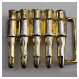 Vintage Pro GUN Ammo Clip Bullets BELT BUCKLE molded brass