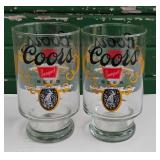 Set of 2(TWO) COORS Banquet Beer Logo Vintage Large Barware Collectible Drinking BEER GLASSES
