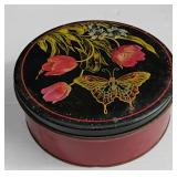 Vintage Sewing Tin- Butterfly Tin Full of Vintage buttons!