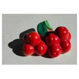 Vintage Mid Century Ceramic Hand Painted Cherry Blossom Combined Salt and Pepper Shaker