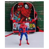 Marvel Boys Spiderman 17" Laptop Backpack with Spiderman Action Figure