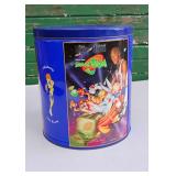 Vintage Warner Bros Space Jam Michael Jordan Lola Bugs Bunny Popcorn Tin Trash Can