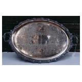 Vintage BSCEP Barbour Silver Co. NS Silverplate Footed Tray w/Handles-