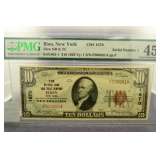 1929 $10 National Currency Ilion,NY PMG 45 EPQ CEF