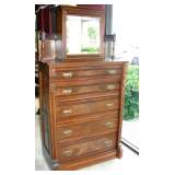 1885 Walnut Victorian Eastlake 5 Drawer Chest