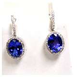 14kwg Tanzanite & Diamond Earrings 11.90ctw