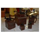 Vintage Red Ware Canisters and S&P, made in Japan