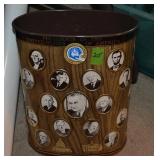 Keepsake Presidents Trash Can