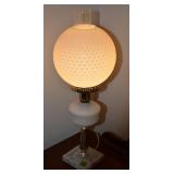 Pair of Milk Glass Hobnail Lamps