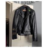 Harley Black Leather Jacket, XL
