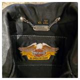 Harley Black Leather Jacket, XL