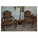 Floral Tapestry Arm Chairs